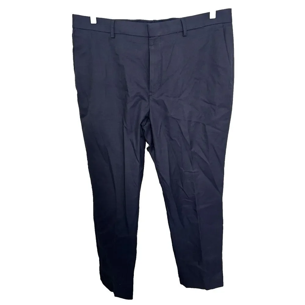Banana Republic Pants Mens 36x32 Navy Blue Slim Fit Flat Front Cotton Chinos